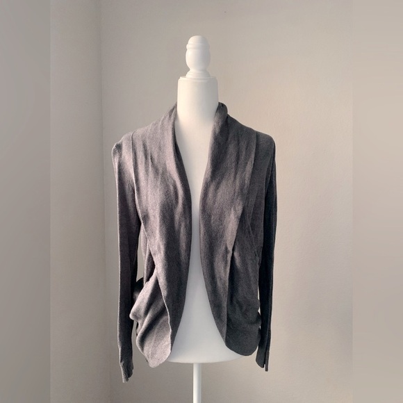 Gray Open Front Cardigan - Picture 2 of 4